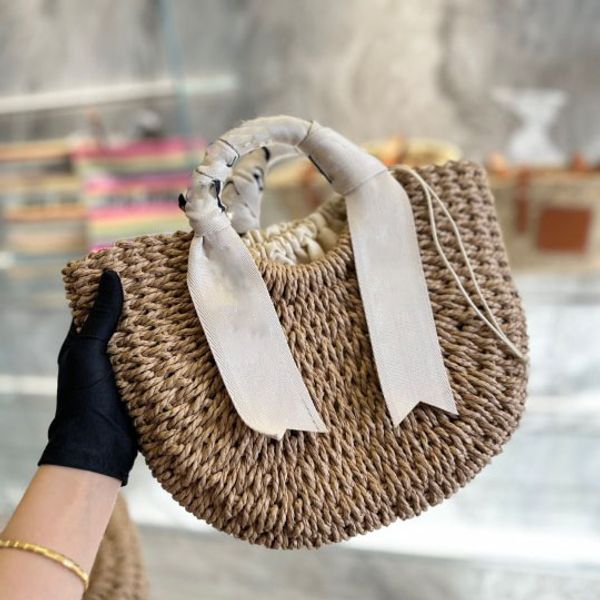 

women totes bag luxury designer handbags summer beach bags casual handbag mini pochette 3 sizes large capacity straw tote wallet