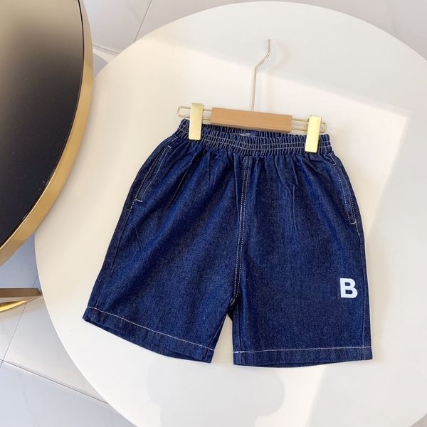 

kid designer denim shorts baby beach pants jeans toddler swimming trunks luxury brand summer with pocket letters, Black