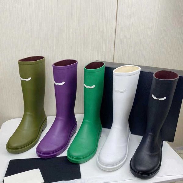 

women luxurys designers women rain boots england style waterproof welly rubber water rains shoes ankle boot booties jelly color no431, Black