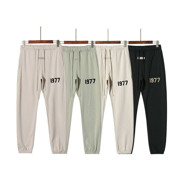 

fashion mens designer 1977 pants ess men women solid color pant trousers hip hop motion pants for male casual joggers size s-xl, Black