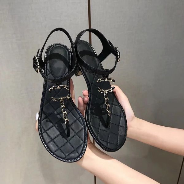 

woman designer man luxury signature sandal grainy slidesshinny beach flat slide summer pool leather slipper metal pearls shoe ing, Black