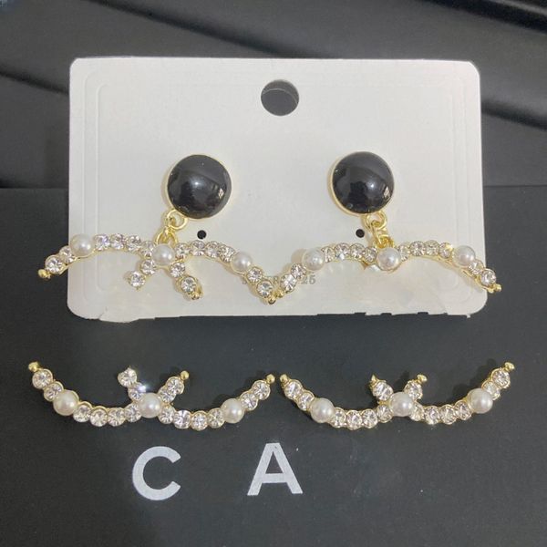 

charm pearl diamond earrings women's dang jewelry gold plated family gift earrings fashion spring new women's love earrings, Silver