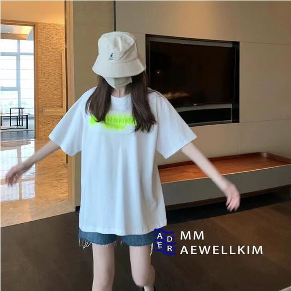 

men's plus tees embroidered oversize loose cotton t-shirt women, Black;brown