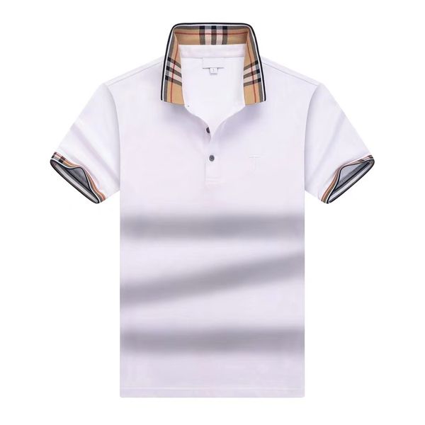 

and designer mens black polo luxury white various styles shirt lapel short sleeve casual embroidery cotton brand cotton high street business, White;black
