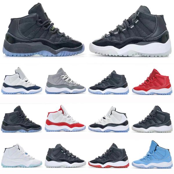 

11s unc cherry bred kids basketball shoes 11 cool grey gym black infant children toddler gamma blue space jam concord boys girls outdoor sne