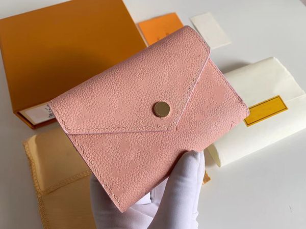 

2023 new luxurys designers perforated embossed wallet woman fashion clutch purses emilie long card holder purse with box dust bag, Red;black