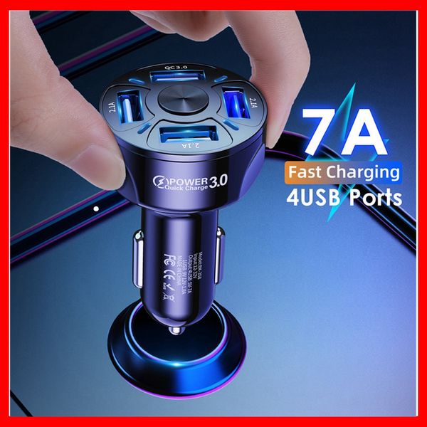 

car phone charger 66w car charger fast charging pd quick charge 3.0 4 port usb c adapter in car for iphone xiaomi samsung car-charge car-cha