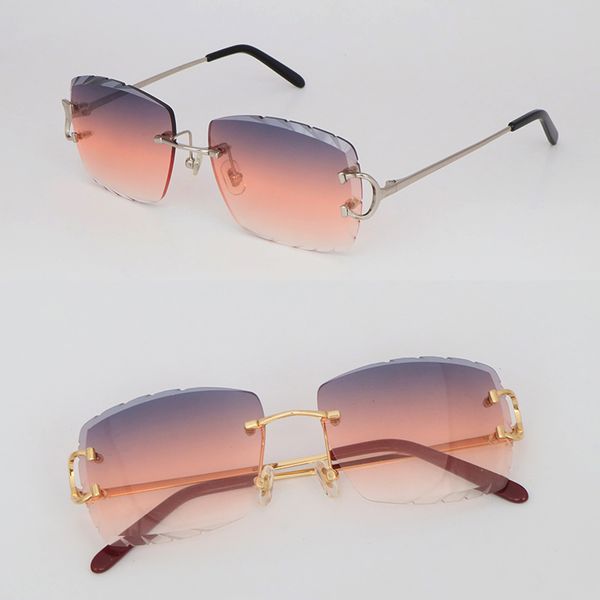 

factory outlet selling women man c decoration wire frame sunglasses for women rimless men glasses outdoors mirrored summer outdoor traveling, White;black