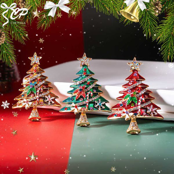 

pins brooches christmas enamel rhinestone christmas tree brooch fall winter jacket sweater pin clothing accessories w0426, Gray