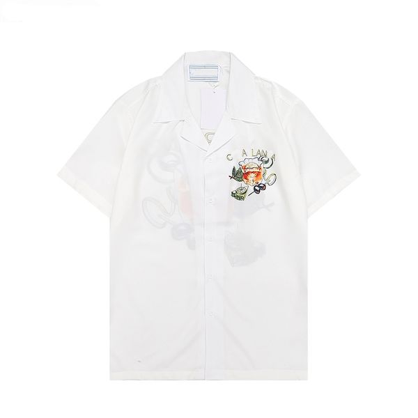 

men's casa ss22 new pattern printed short sleeve shirt summer street design style casual loose collar single breasted breathable size, White;black