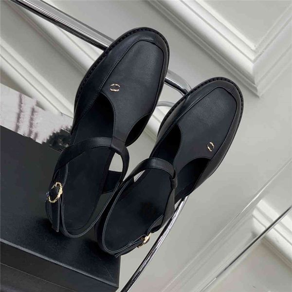 

dress shoes fashion channel women leather high heel letter logo party wedding tourism holiday casual flat shoes 07-04, Black