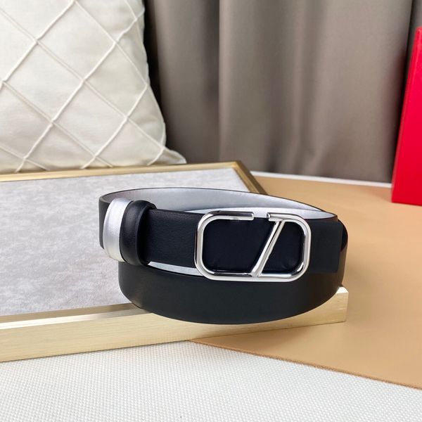 

desinger belt womans belt man fashion leather belt gold silver color belt buckle man woman double-sided genuine leather copper buckle design, Black;brown