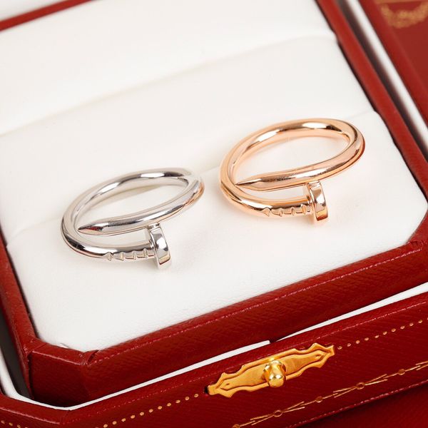 

nail rings love rings designer jewelry women band ring jewelry titanium steel single girl wedding mother' day jewelry women gifts, Silver