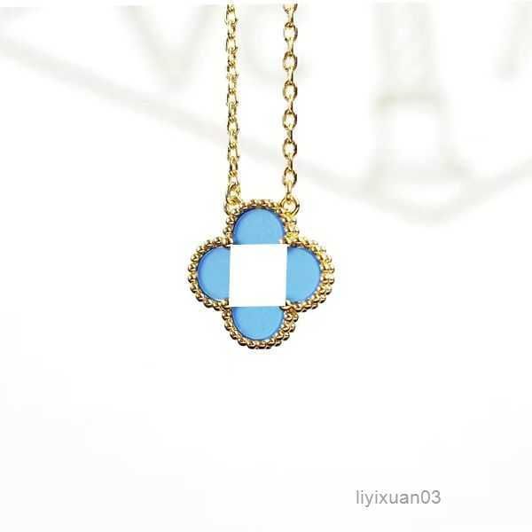 

original brand ladies jewelry luxury design four-leaf clover necklace agate cross 18k gold to send girlfriend girlfriends gifts. 6 6ozl 6ozl, Silver