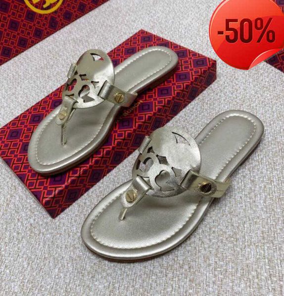 

tb sandals luxury desinger women shoes slipper summer leather women's sandal casual slides outdoor female flip flops553, Black