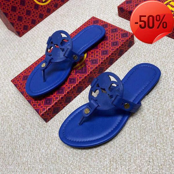 

women brand slippers flip flops flat sandals 2023 summer luxury classics black brown matte genuine leather woman beach shoes big size 35-43
