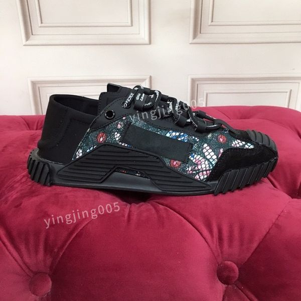 

2023new designer quality sneakers women shoes print check trainer platform trainers striped sneaker suede shoes, Black