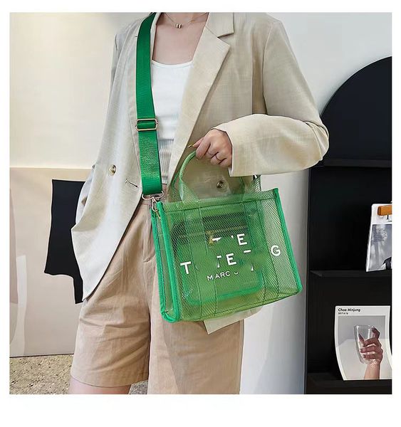 

summer transparent pvc jelly large capacity tote bag fashion versatile tote bag beach cross-body bag