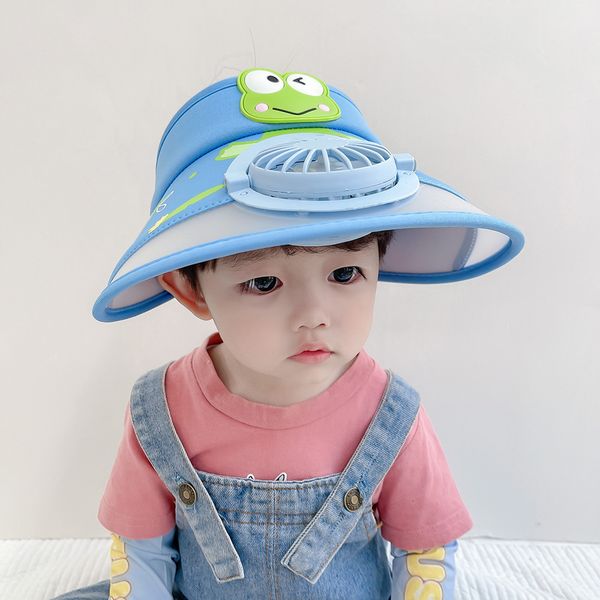 

caps hats 3-12 years sun visors hat with fan for baby boy girl - fan visor hat three gear large area sun protection children's summer c, Yellow