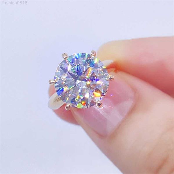 

luxury 5ct big diamond 18k solid gold gorgeous moissanite engagement ring, Silver