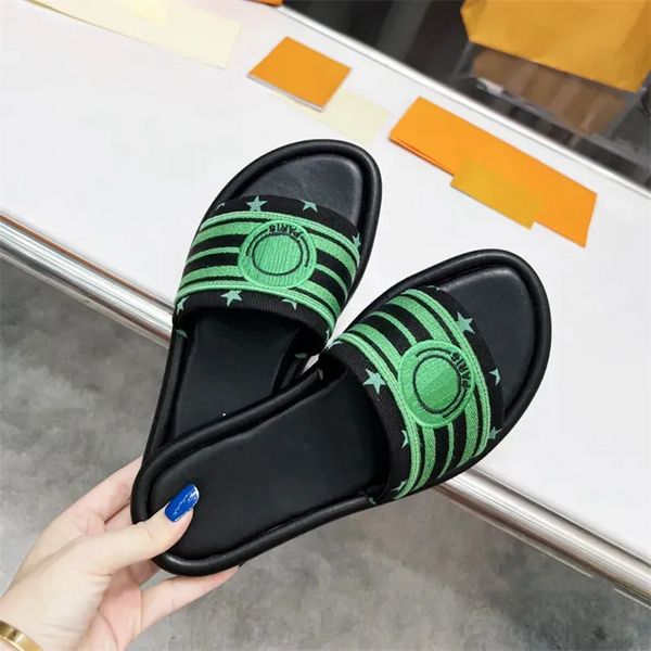 

Woman Flat Slippers Pool Comfort Slide Sandals Summer Beach Footwear Black White Blue Denim slipper