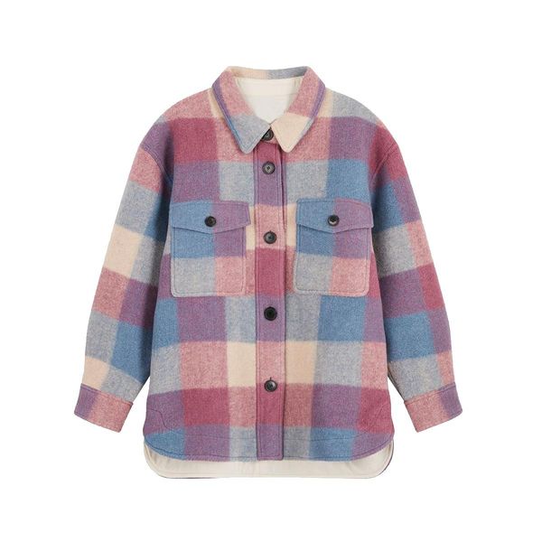

fur 2022 early spring new fashion plaid coat short coat women, Black