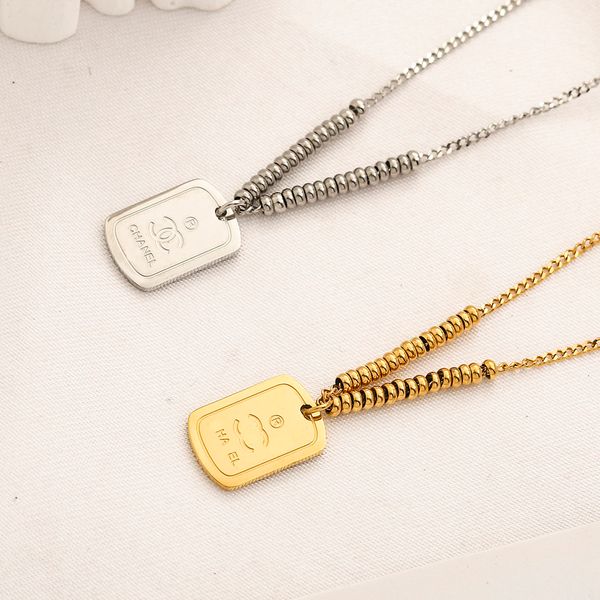 

womens design necklace 14k gold plated stainless steel necklaces choker chain heart double letter pendant europe america fashion wedding jew, Silver