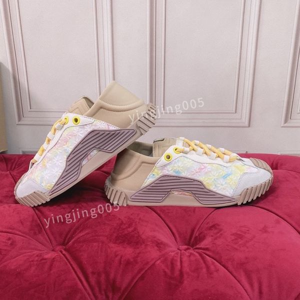 

womens fashion designer casual shoes triple black sneakers leather trainer printed platform trainers shoes