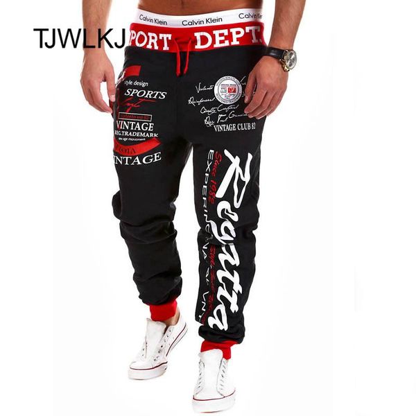 

pants men's pants weatpants hip hop joggers cargo pants men casual pants fashion printing trousers streetwear pantalones hombre, Black