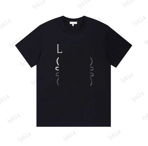 

luxury t-shirt brand custom logo embroidery decoration crewneck pullover t-shirts soft breathable cotton fabric style casual joker tee mens, White;black