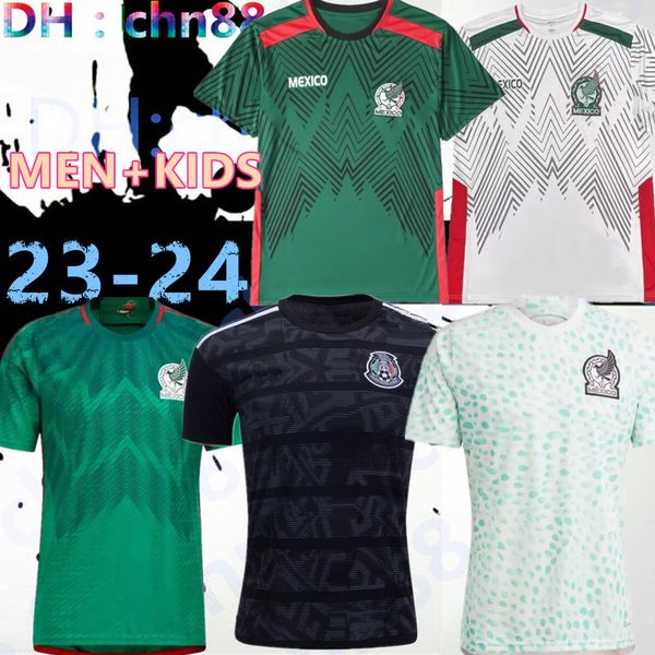 

2023 2024 mexico soccer jersey green national copa america dos santos a.vega 19 20 21 22 23 chicharito lozano guardado carlos vela raul men, Black;yellow