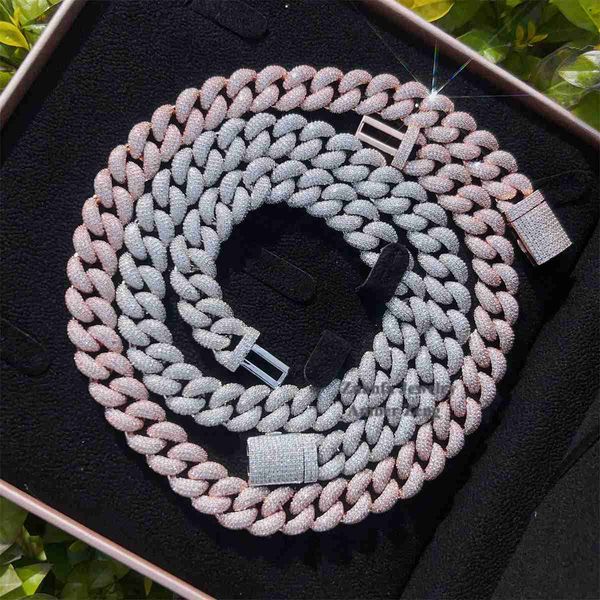 

hip hop men necklace fashion buss down thick miami iced out vvs gra moissanite diamond cuban chain, Silver