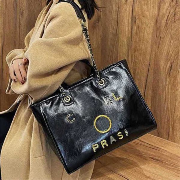 

80% off women's luxury handbags beach designers metal pearl letter badge tote bag small leather large female chain wallet backpack 4e6a