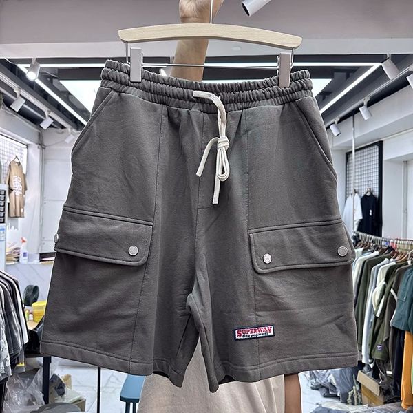

vintage pocket drawstring elastic waist shorts men women quality breeches
