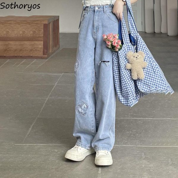 

dresses denim jeans women ripped holes summer lace patchwork sweet strap minimalist s4xl straight trousers old fashion korean allmatch, White;black
