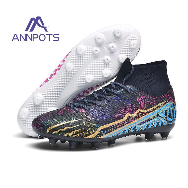 

dress shoes professional anti-skid wear-resistant high fg/tf men's soccer training shoe children's football boots outdoor sneakers, Black