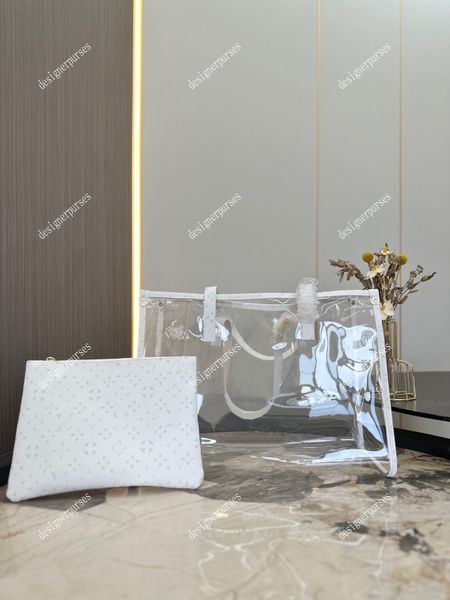 

tz summer keepall handbags beach jelly bag fashion printed transparent tote bags large capacity shopping bag outdoor travel shoulder bag wom