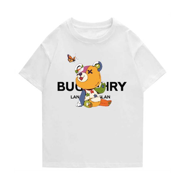 

men's t-shirts pure cotton t-shirt street dance bear letter tee men women fashion short sleeve summer streetwear luxury brand g230427, White;black
