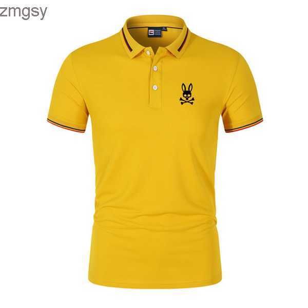 

lapel tshirt fashion summer mens cotton short sleeve printed micro label ghost rabbit polo s oomm, White;black