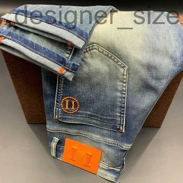 

men's jeans designerhigher version mens jeans casual trousers herm designer ants h-letter embroidery fashion jeans 1wl9, Blue