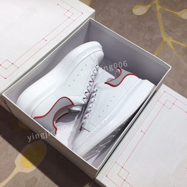 

2023designer sneaker casual shoes solid leather sneakers embroidered stripes white shoes flat platform walking sports trainers, Black