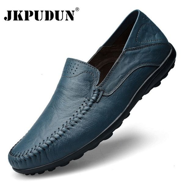 

dress shoes genuine leather men shoes casual luxury brand formal mens loafers moccasins italian breathable slip on male boat shoes plus size, Black