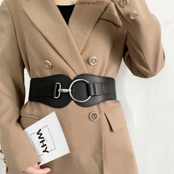 

belts waistband women's wide elastic versatile black matching suit dress coat cover decoration wrap outweari8xo, Black;brown