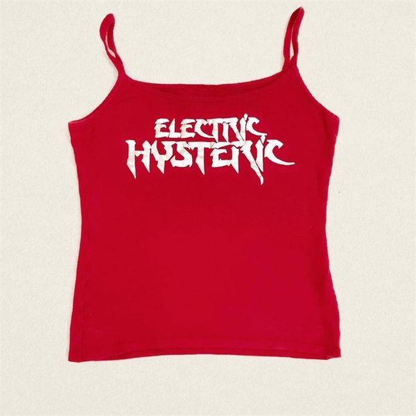 

womens tanks camis summer print sleeveless y2k clothes vintage tank aesthetic harajuku streetwear corset crop gothic 230426, White