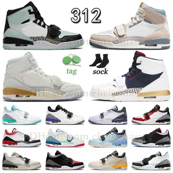 

men women quality legacy 312 jumpman basketball shoes white mystic navy sail pistachio frost light aqua igloo dream team outdoor trainers ch