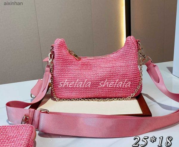 

woman straw bags nylon shoulder bags hobos handbags chain purses designer crossbody baguettes lady small totes122121