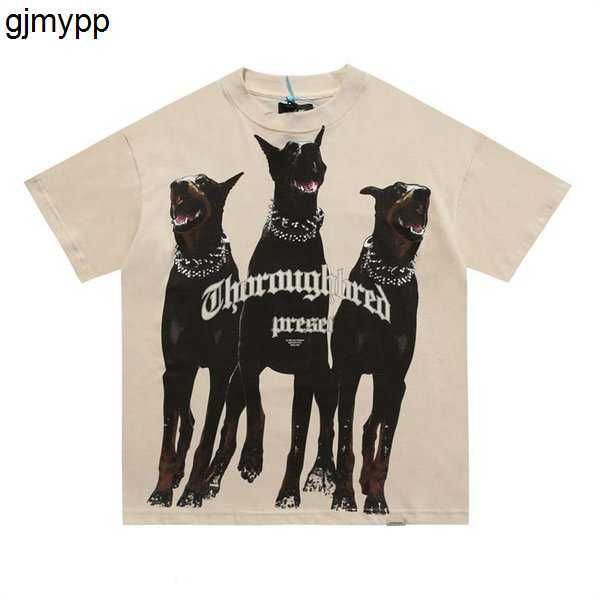 

22ss owners club dog t shirt high street tee spring summer fashion skateboard men women tshirt 141r9, White;black