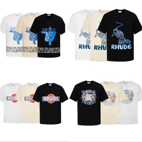 

ins 23ss men t shirts luxury rhude t shirts skateboard mens designer t-shirt women men casual t-shirt good mens tshirt us size, White;black