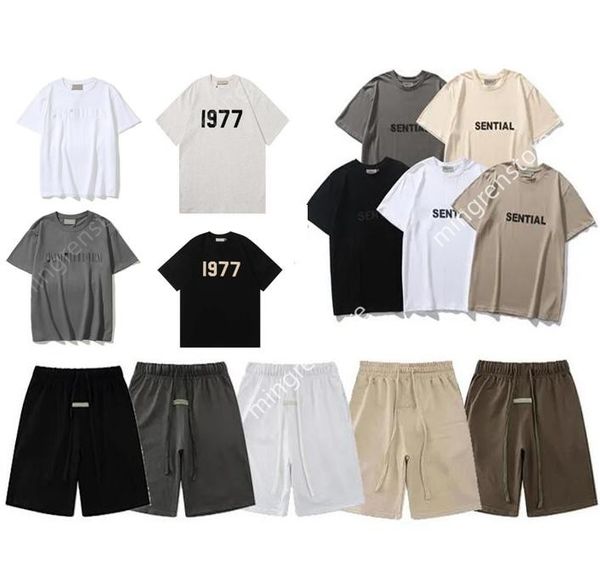 

summer essentail t shirt designers essen casual shirts men women luxury shorts essent tshirt essent chest print fashion tees essentiel t-sh, White;black