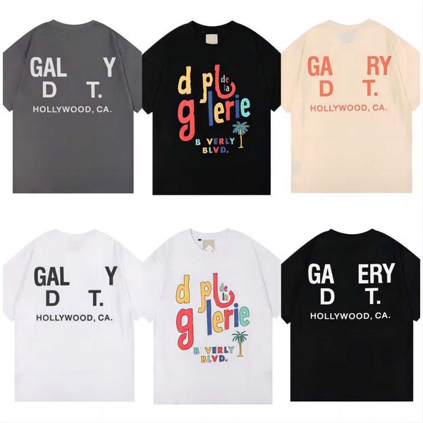 

men's t-shirts galleryes depts designer summer gallary shirt alphabet printed star same round neck short sleeve t-shirt for men and wom, White;black